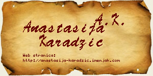 Anastasija Karadžić vizit kartica